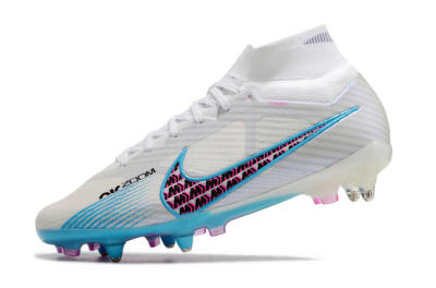 Nike Air Zoom Mercurial Superfly 9 Elite SG High-Tops Football Boots - White/Blue/Pink