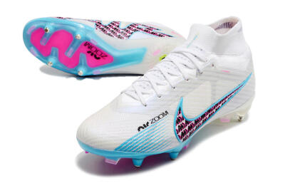 Nike Air Zoom Mercurial Superfly 9 Elite SG High-Tops Football Boots - White/Blue/Pink