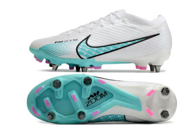 Nike Air Zoom Mercurial Vapor 15 Elite SG Low-Tops Football Boots - White/Blue/Black