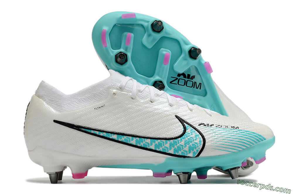 Nike Air Zoom Mercurial Vapor 15 Elite SG Low-Tops Football Boots - White/Blue/Black 1