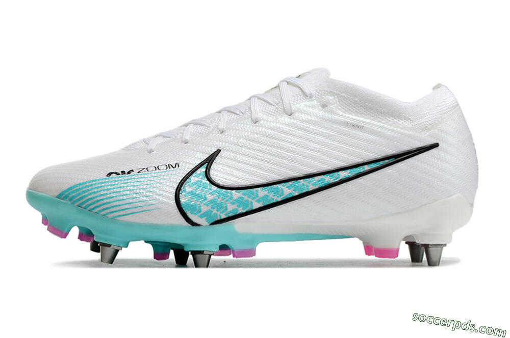 Nike Air Zoom Mercurial Vapor 15 Elite SG Low-Tops Football Boots - White/Blue/Black 2