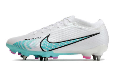 Nike Air Zoom Mercurial Vapor 15 Elite SG Low-Tops Football Boots - White/Blue/Black