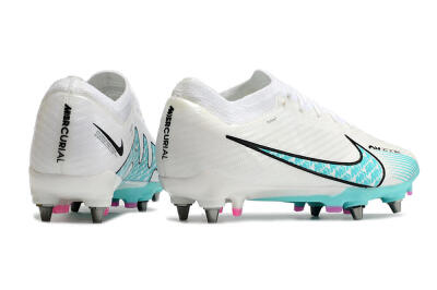 Nike Air Zoom Mercurial Vapor 15 Elite SG Low-Tops Football Boots - White/Blue/Black