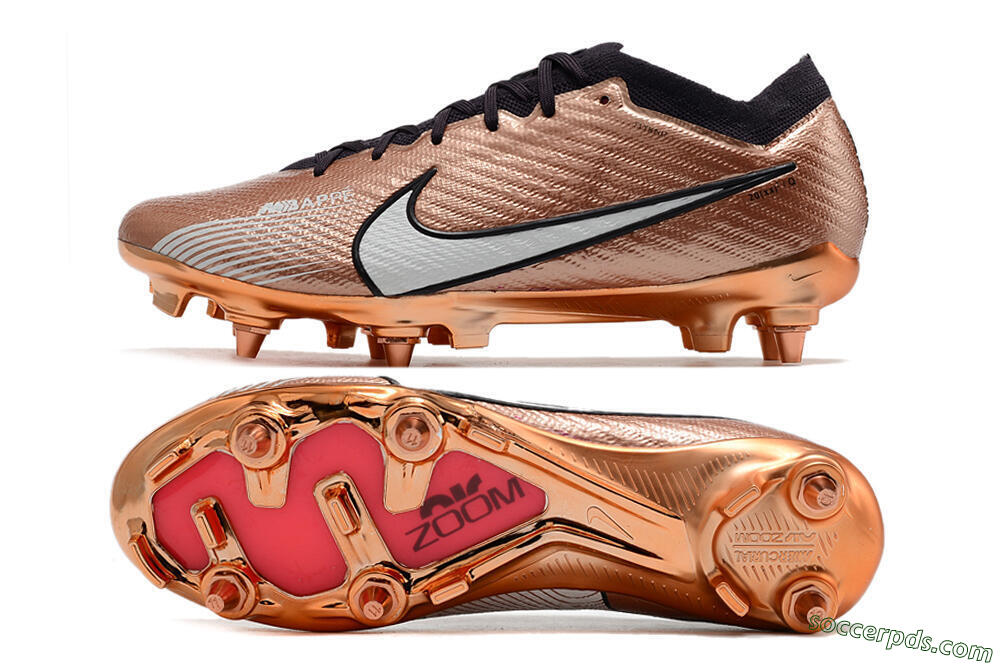 Nike Air Zoom Mercurial Vapor 15 Elite SG Low-Tops Football Boots - Gold/White/Black 0