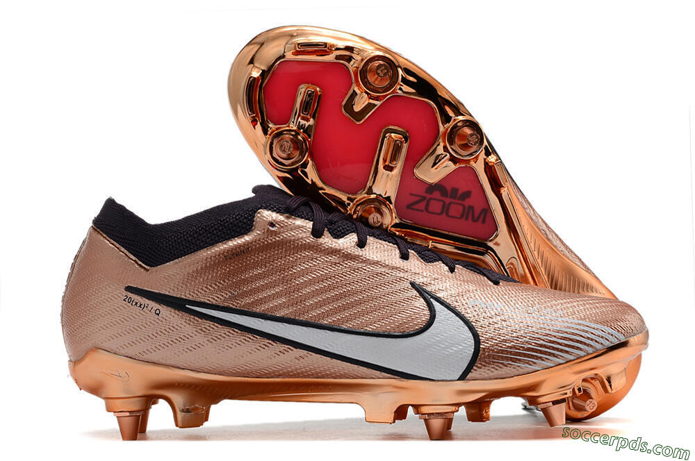 Nike Air Zoom Mercurial Vapor 15 Elite SG Low-Tops Football Boots - Gold/White/Black 1