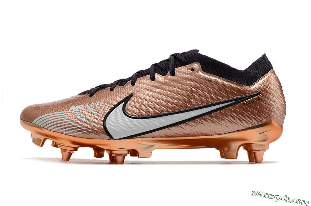 Nike Air Zoom Mercurial Vapor 15 Elite SG Low-Tops Football Boots - Gold/White/Black 2
