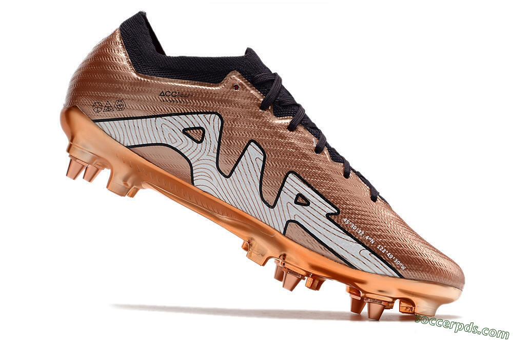 Nike Air Zoom Mercurial Vapor 15 Elite SG Low-Tops Football Boots - Gold/White/Black 4