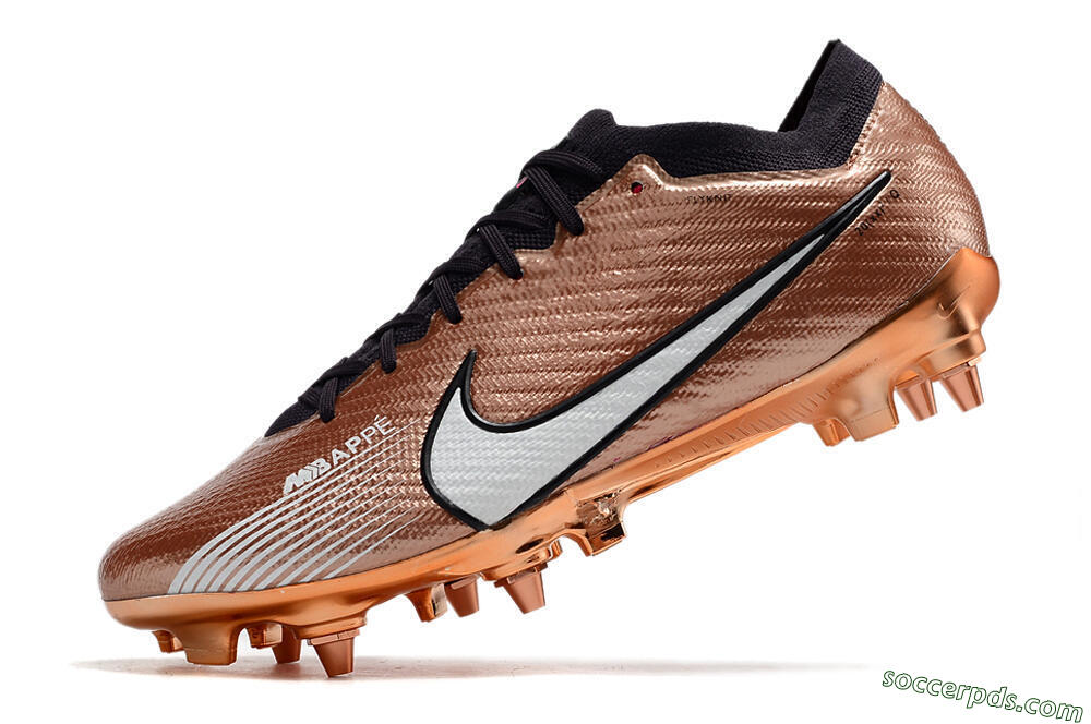 Nike Air Zoom Mercurial Vapor 15 Elite SG Low-Tops Football Boots - Gold/White/Black 5