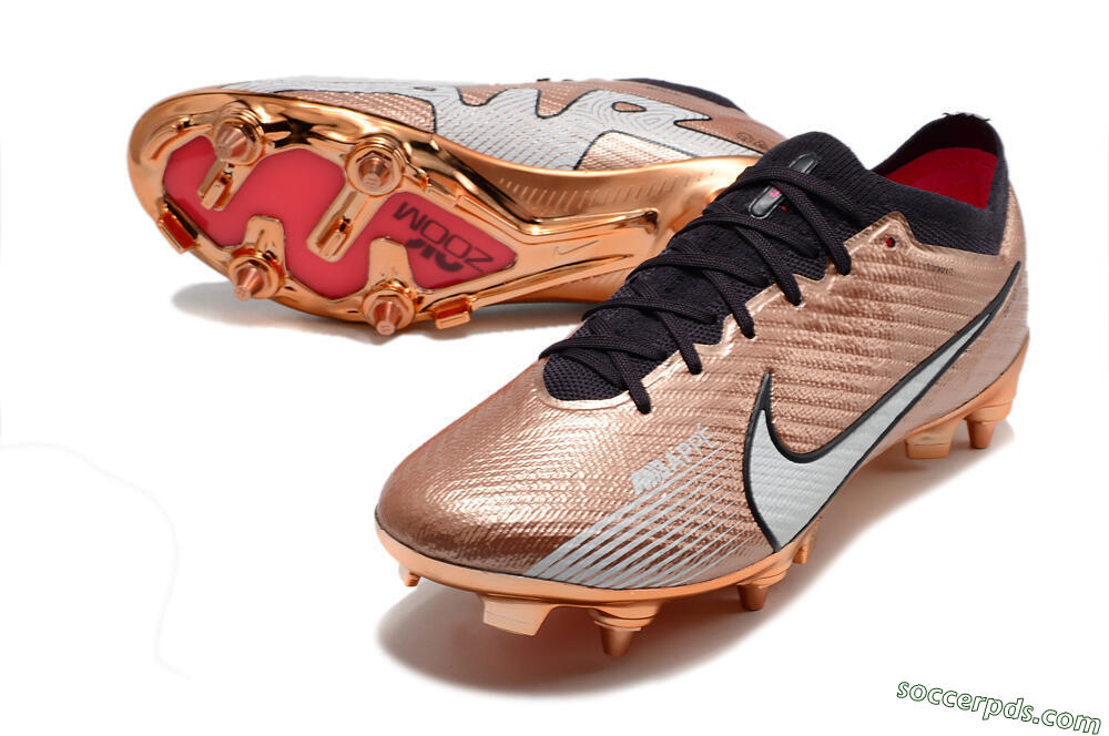 Nike Air Zoom Mercurial Vapor 15 Elite SG Low-Tops Football Boots - Gold/White/Black 3