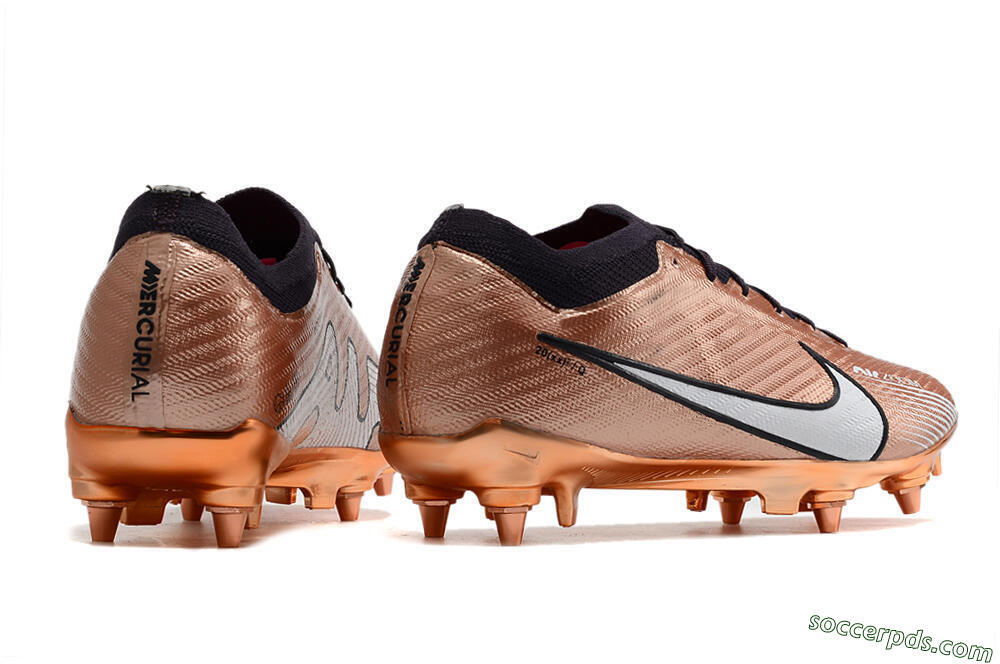 Nike Air Zoom Mercurial Vapor 15 Elite SG Low-Tops Football Boots - Gold/White/Black 6