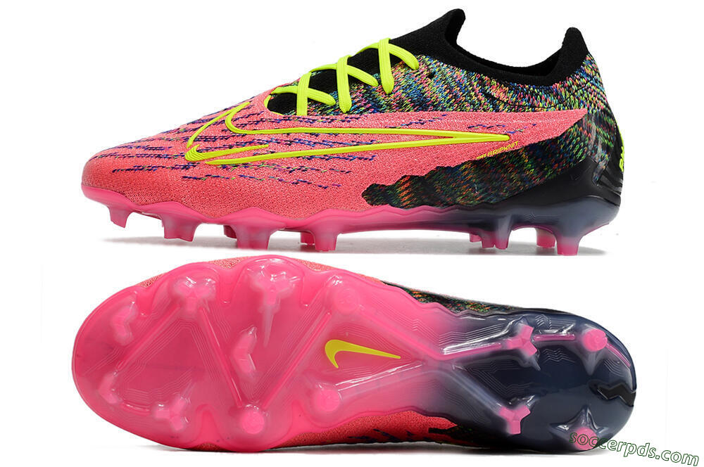 Nike Phantom GX Elite FG Low-Tops Football Boots - Pink/Rainbow 0