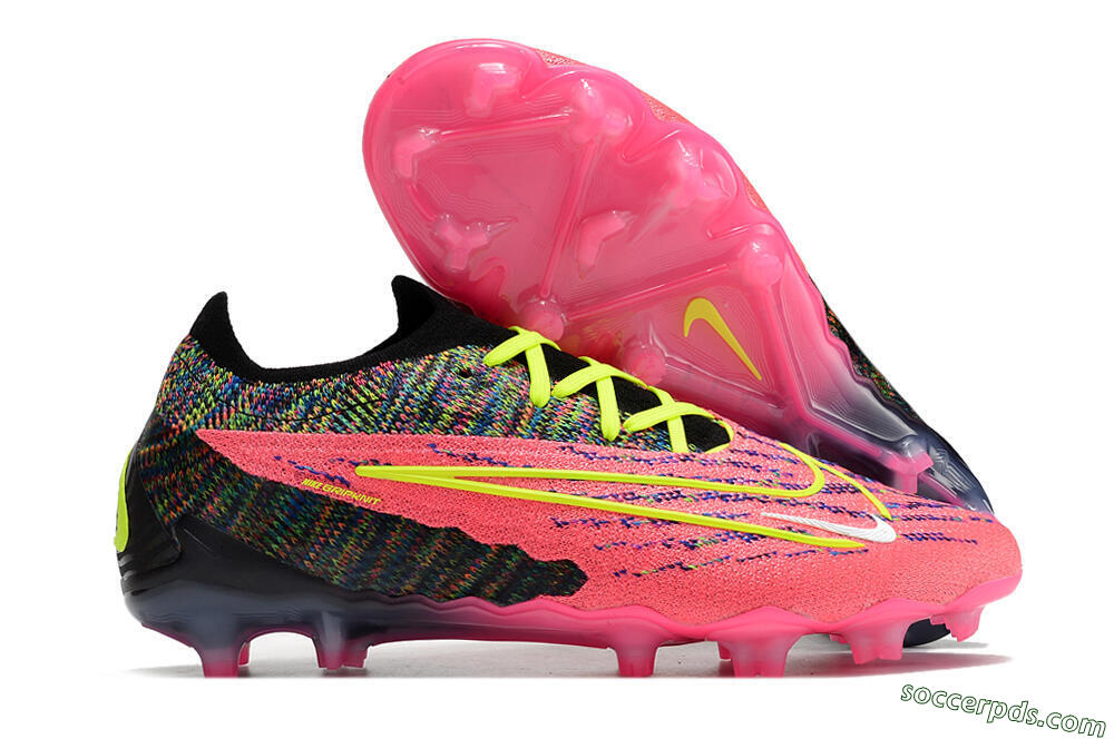 Nike Phantom GX Elite FG Low-Tops Football Boots - Pink/Rainbow 1
