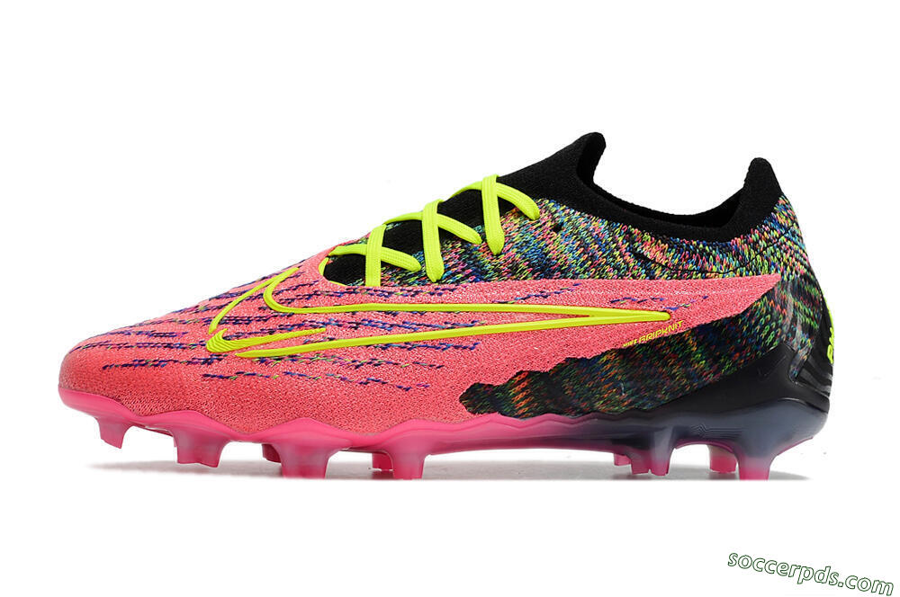 Nike Phantom GX Elite FG Low-Tops Football Boots - Pink/Rainbow 2