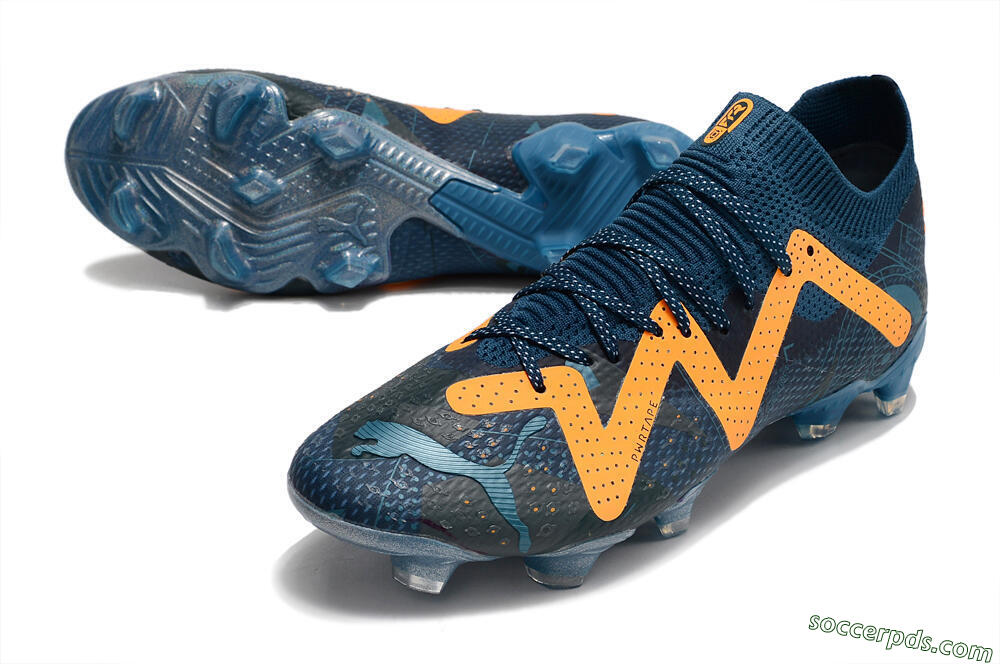 Puma Future Ultimate FG Low-Tops Football Boots - Blue/Yellow 3