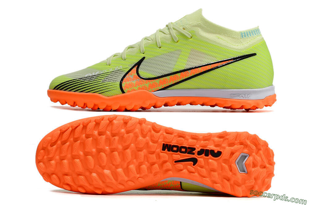 Nike Air Zoom Mercurial Vapor 15 Elite TF Low-Tops Football Shoes - Green/Black/Orange 0