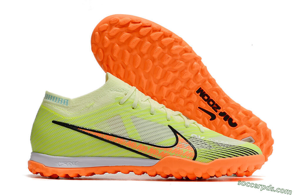 Nike Air Zoom Mercurial Vapor 15 Elite TF Low-Tops Football Shoes - Green/Black/Orange 1