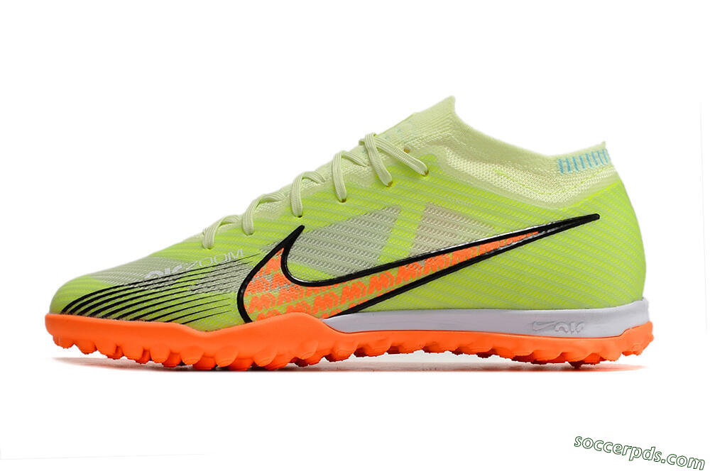 Nike Air Zoom Mercurial Vapor 15 Elite TF Low-Tops Football Shoes - Green/Black/Orange 2