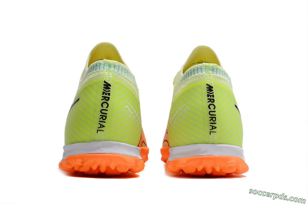 Nike Air Zoom Mercurial Vapor 15 Elite TF Low-Tops Football Shoes - Green/Black/Orange 5