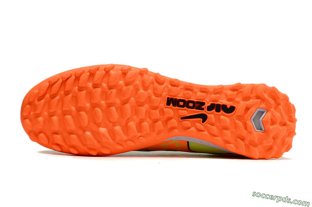 Nike Air Zoom Mercurial Vapor 15 Elite TF Low-Tops Football Shoes - Green/Black/Orange 7