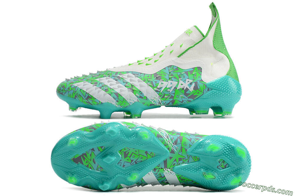 Adidas Predator Freak+ FG High-Tops Football Boots - White/Green 0