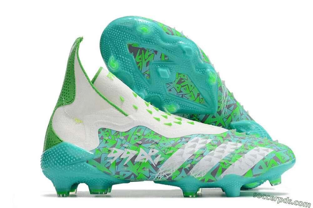 Adidas Predator Freak+ FG High-Tops Football Boots - White/Green 1