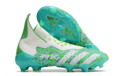 Adidas Predator Freak+ FG High-Tops Football Boots - White/Green