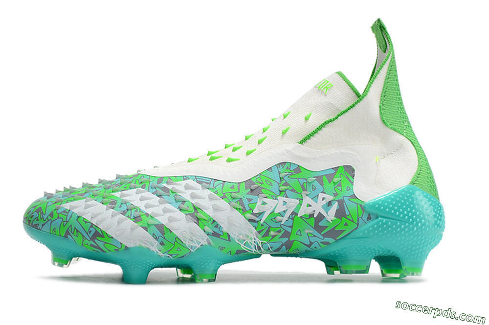 Adidas Predator Freak+ FG High-Tops Football Boots - White/Green 2