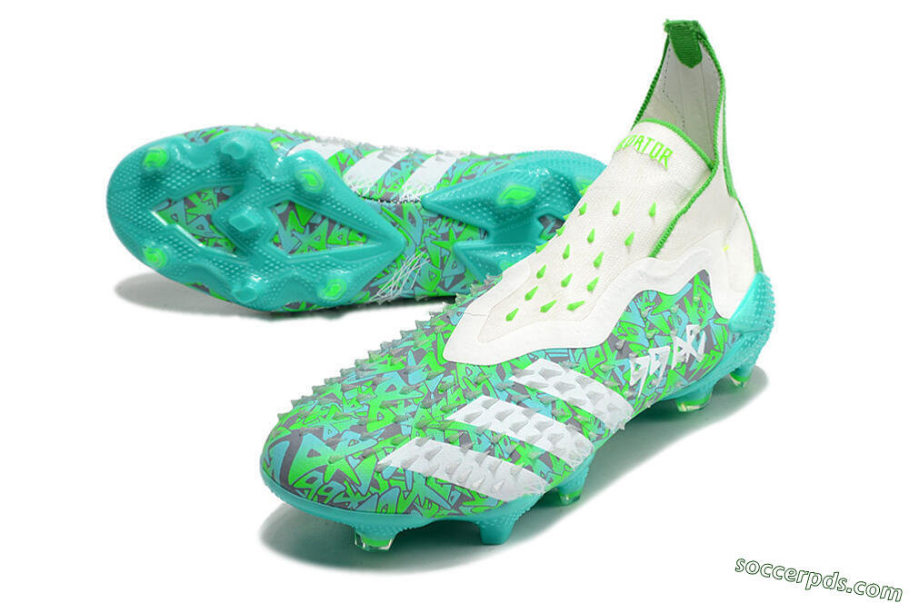 Adidas Predator Freak+ FG High-Tops Football Boots - White/Green 3