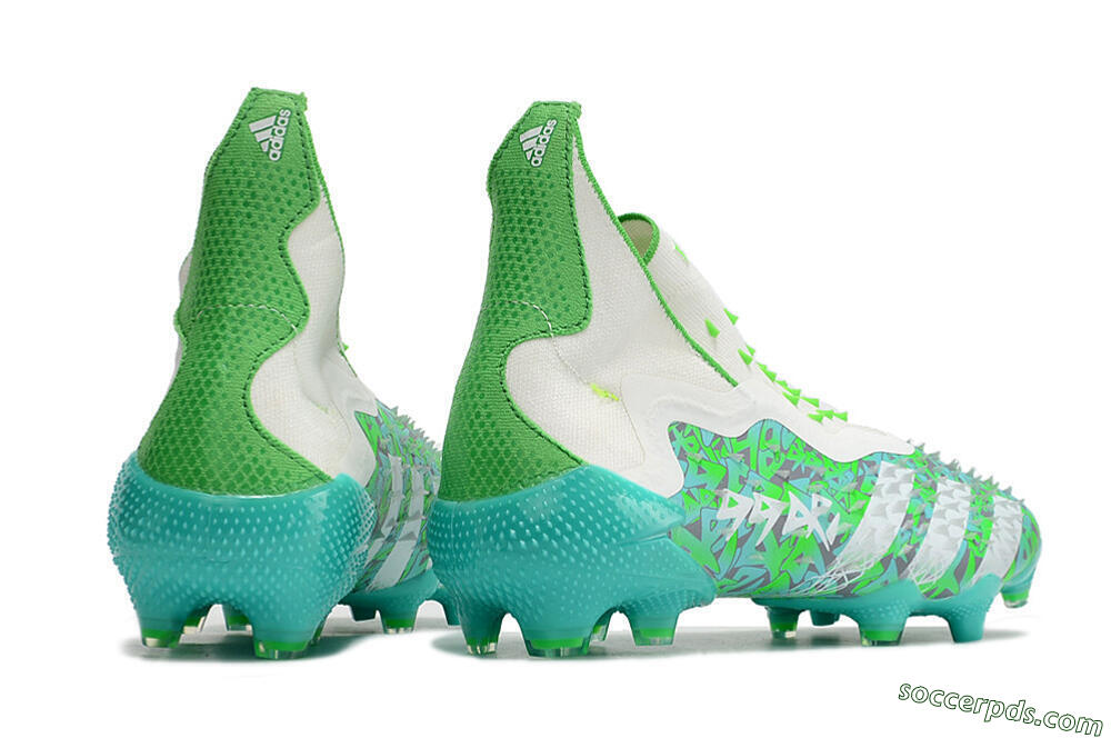Adidas Predator Freak+ FG High-Tops Football Boots - White/Green 6