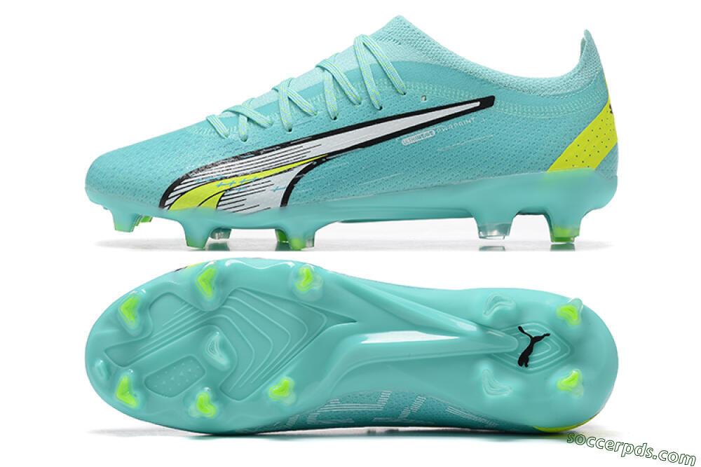 Puma Ultra Ultimate FG Low-Tops Football Boots - Blue/White/Green 0