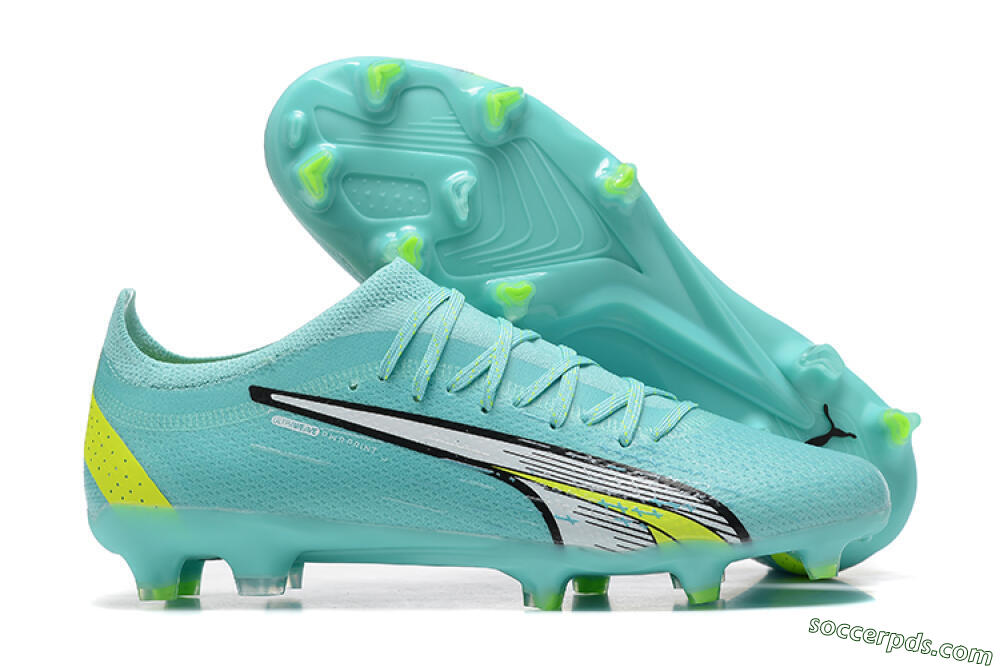 Puma Ultra Ultimate FG Low-Tops Football Boots - Blue/White/Green 1