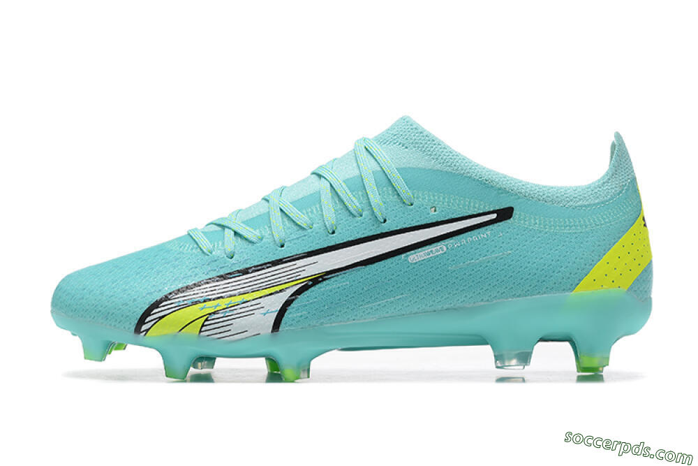 Puma Ultra Ultimate FG Low-Tops Football Boots - Blue/White/Green 2