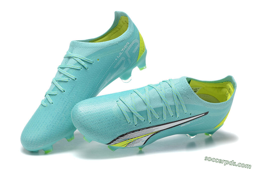 Puma Ultra Ultimate FG Low-Tops Football Boots - Blue/White/Green 6
