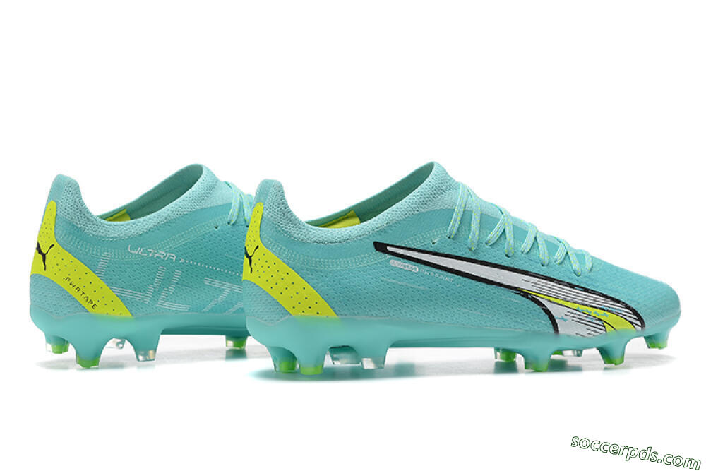 Puma Ultra Ultimate FG Low-Tops Football Boots - Blue/White/Green 9