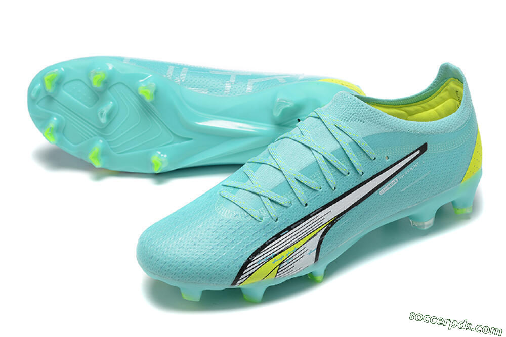 Puma Ultra Ultimate FG Low-Tops Football Boots - Blue/White/Green 3