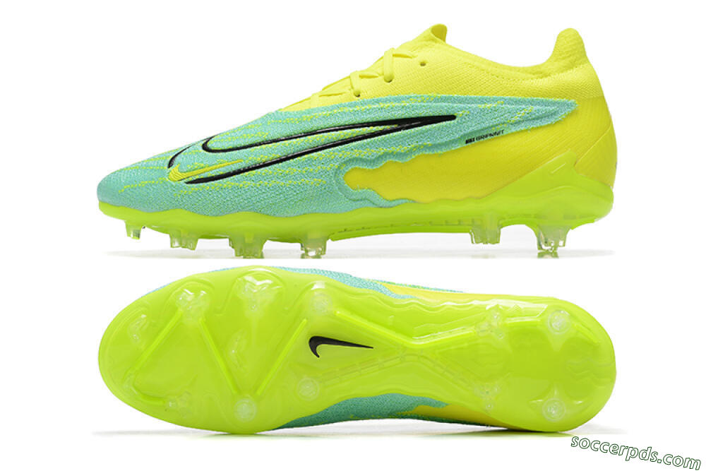 Nike Phantom GX Elite FG Low-Tops Football Boots - Green/Blue/Black 0