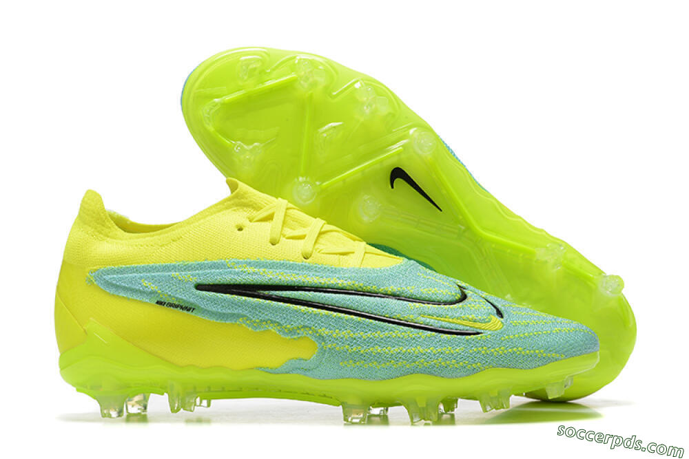 Nike Phantom GX Elite FG Low-Tops Football Boots - Green/Blue/Black 1
