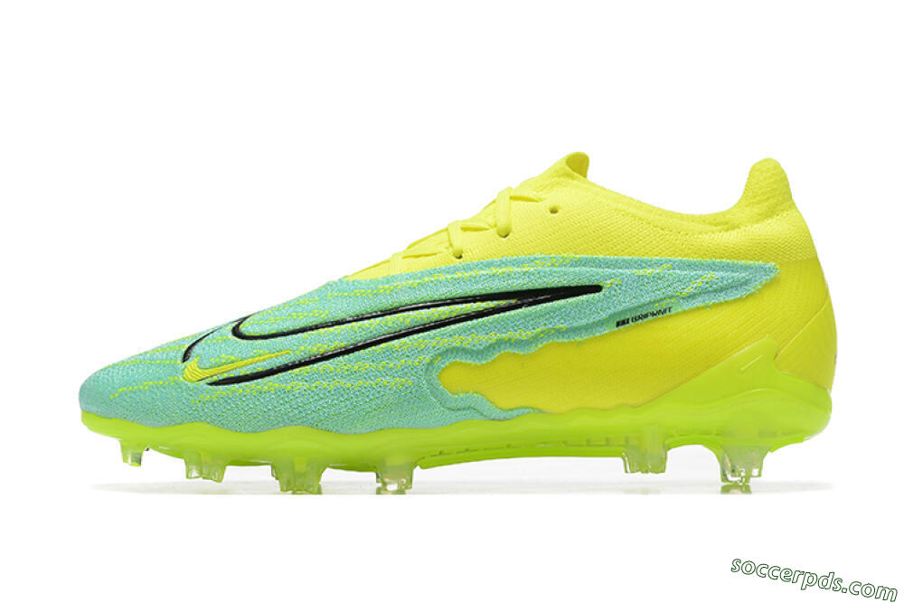 Nike Phantom GX Elite FG Low-Tops Football Boots - Green/Blue/Black 2