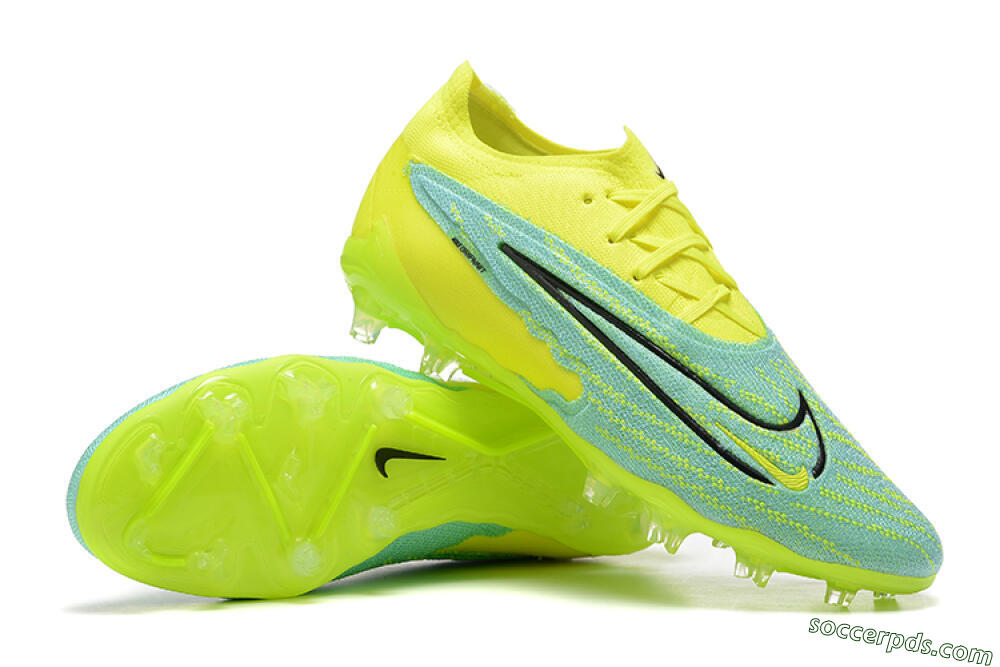 Nike Phantom GX Elite FG Low-Tops Football Boots - Green/Blue/Black 4