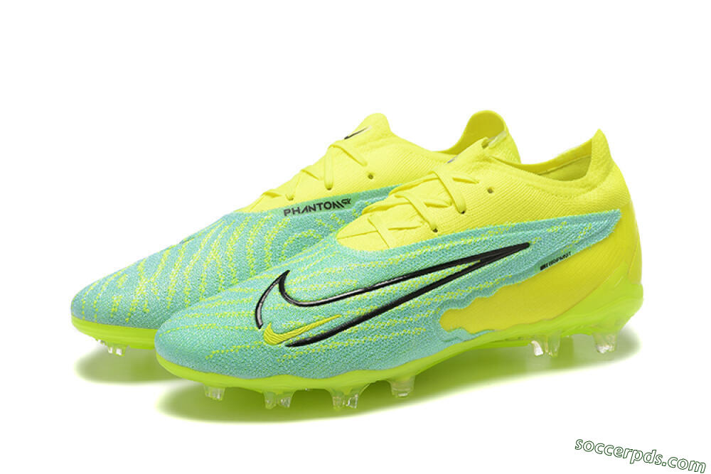 Nike Phantom GX Elite FG Low-Tops Football Boots - Green/Blue/Black 5
