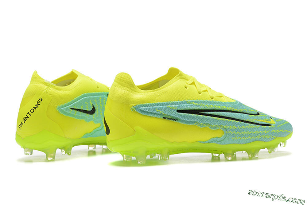 Nike Phantom GX Elite FG Low-Tops Football Boots - Green/Blue/Black 9