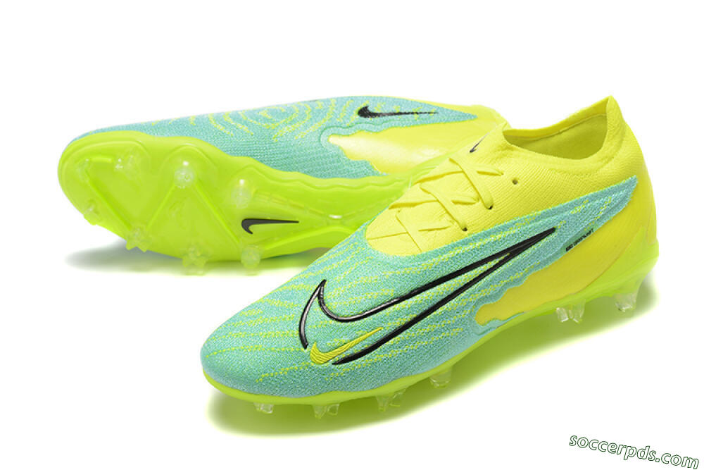 Nike Phantom GX Elite FG Low-Tops Football Boots - Green/Blue/Black 3