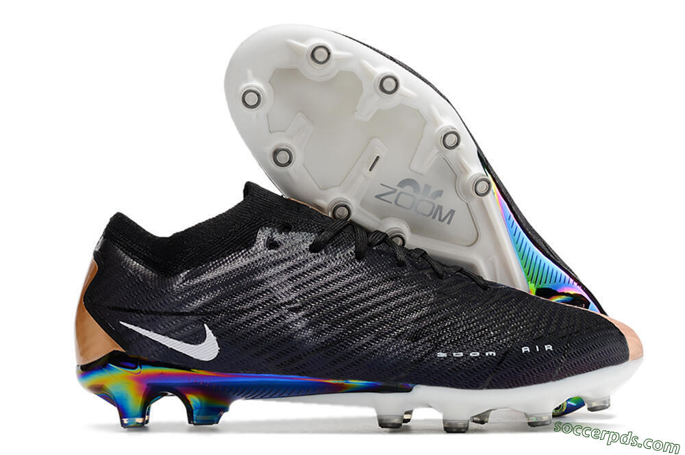 Nike Air Zoom Mercurial Vapor 15 Elite AG Low-Tops Football Boots - Black/White/Brown 1