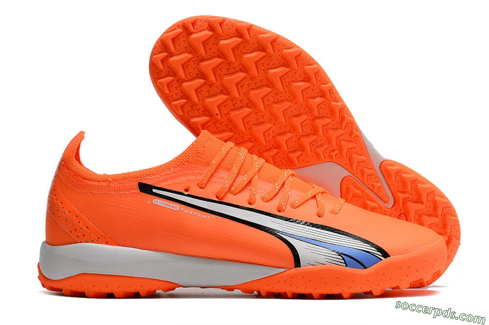 Puma Ultra Ultimate TF Low-Tops Football Shoes - Orange/White/Blue 1