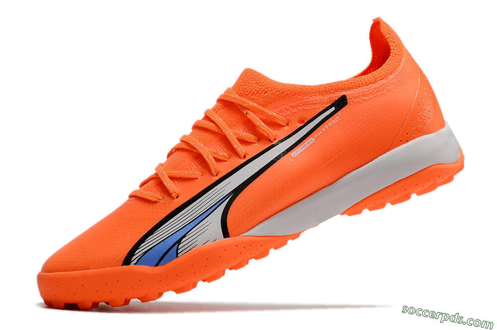 Puma Ultra Ultimate TF Low-Tops Football Shoes - Orange/White/Blue 5