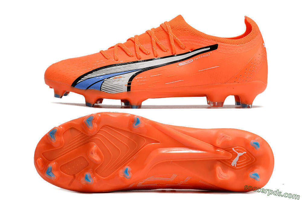 Puma Ultra Ultimate FG Low-Tops Football Boots - Orange/White/Blue 0