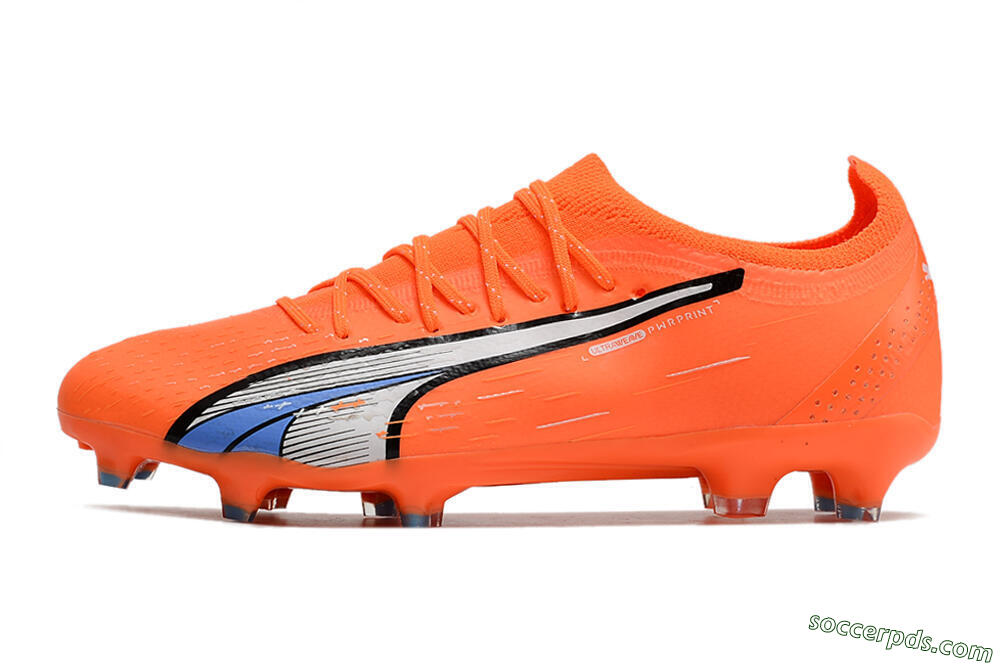 Puma Ultra Ultimate FG Low-Tops Football Boots - Orange/White/Blue 2