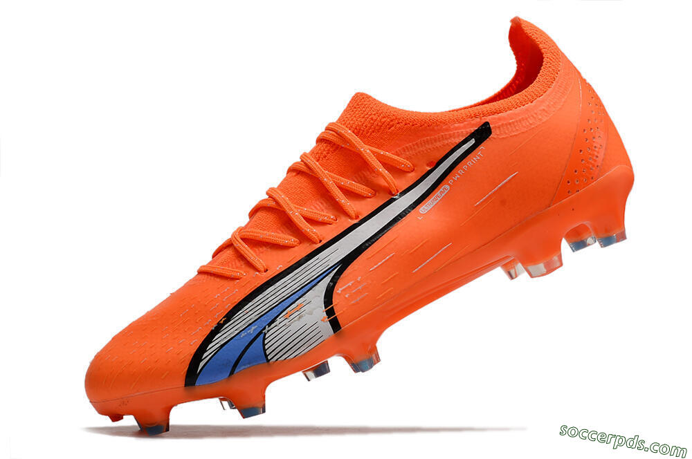 Puma Ultra Ultimate FG Low-Tops Football Boots - Orange/White/Blue 5