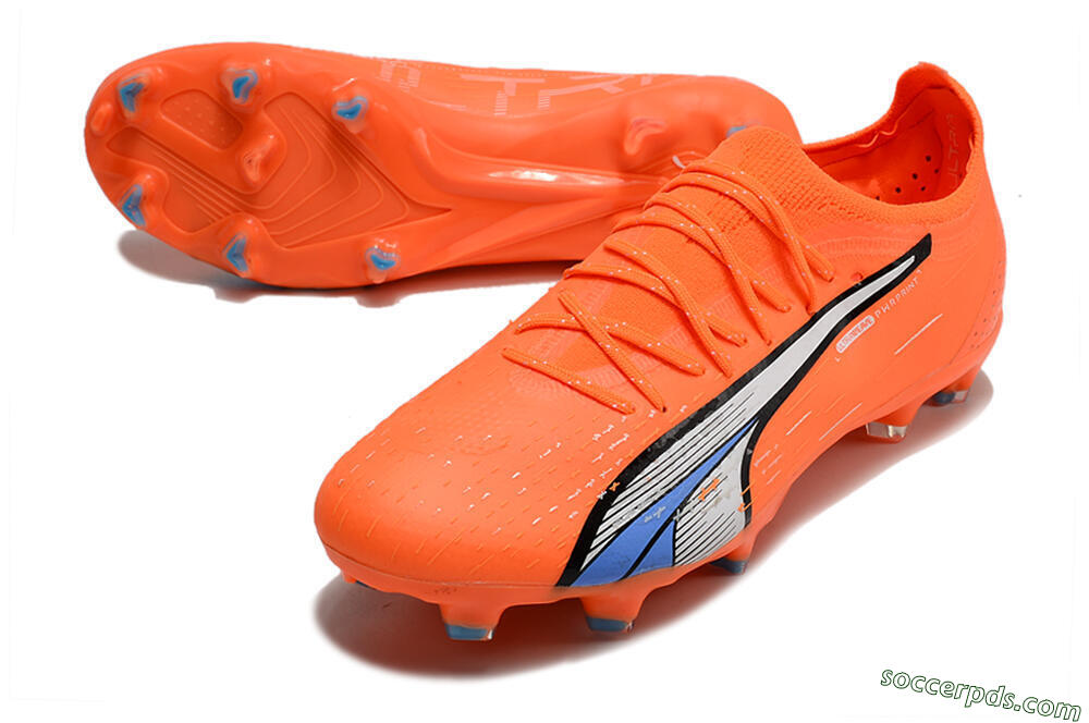 Puma Ultra Ultimate FG Low-Tops Football Boots - Orange/White/Blue 3