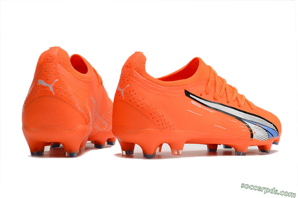 Puma Ultra Ultimate FG Low-Tops Football Boots - Orange/White/Blue 6